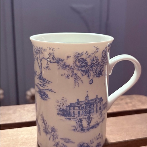 Vintage Other - Mount Vernon Blue Toile Porcelain Tall Mug